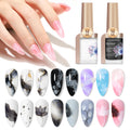 Bevimee Blooming Gel Nail Polish – Marble Watercolor Ink 12ML Black & White (2PCS) for Flower Nail Art