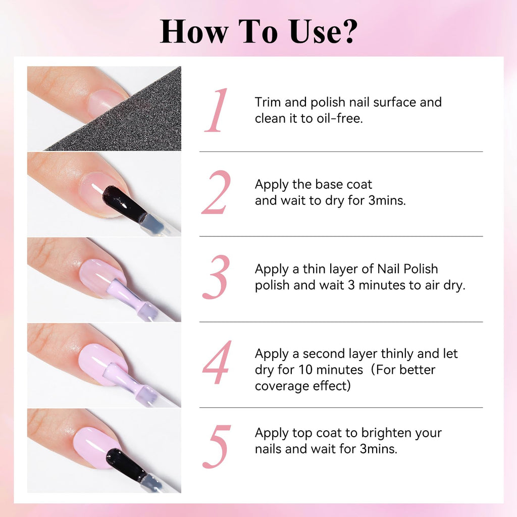 Bevimee Nail Polish Set Quick Dry – 24Pcs Color Collection for Home Manicures