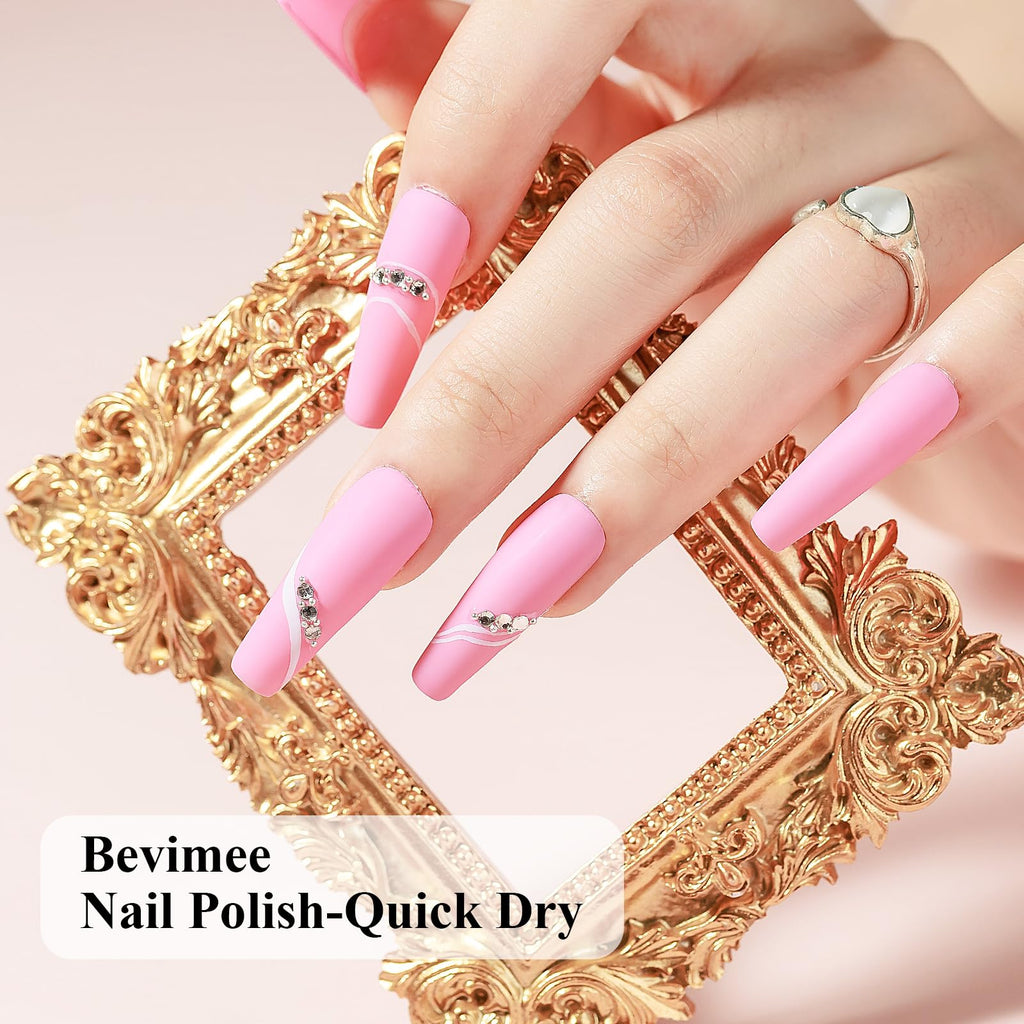 Bevimee Nude Nail Polish Set — Quick-Dry, 6 Sheer Shades (8 ml each)