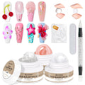 Bevimee Solid Builder Gel Kit – 3 Colors for 3D Nail Art, Non-Stick, 18g x3