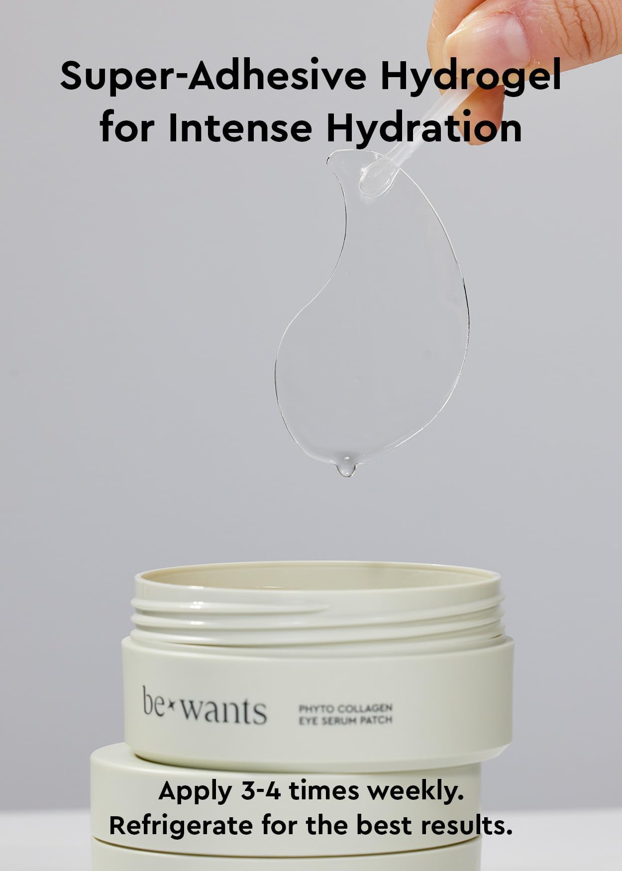 BE+WANTS Under Eye Patches for Puffy Eyes — 120 Patches, Bamboo Water 71.9% & Vegan Collagen