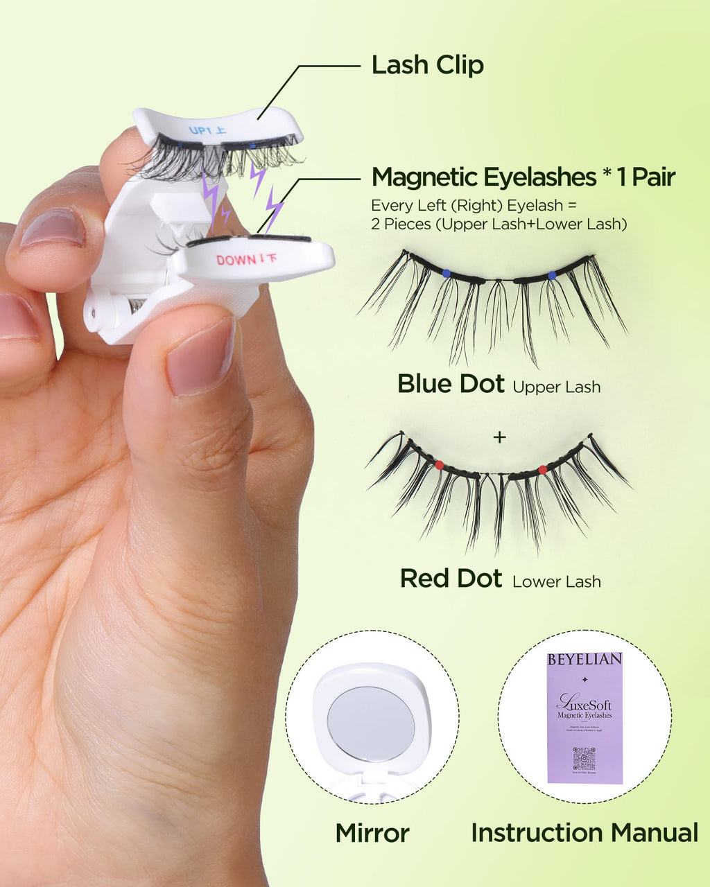 BEYELIAN Magnetic Eyelashes with Applicator Kit – Reusable, No Glue, Natural Look