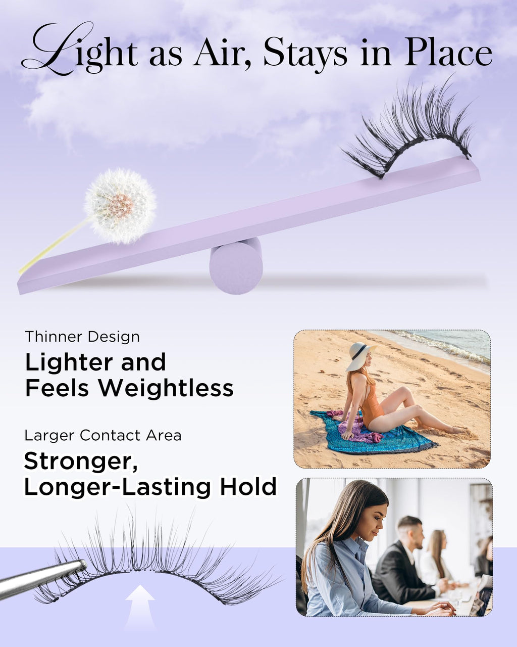 BEYELIAN Magnetic Eyelashes with Applicator Kit – Lightweight, Glue-Free Natural Look