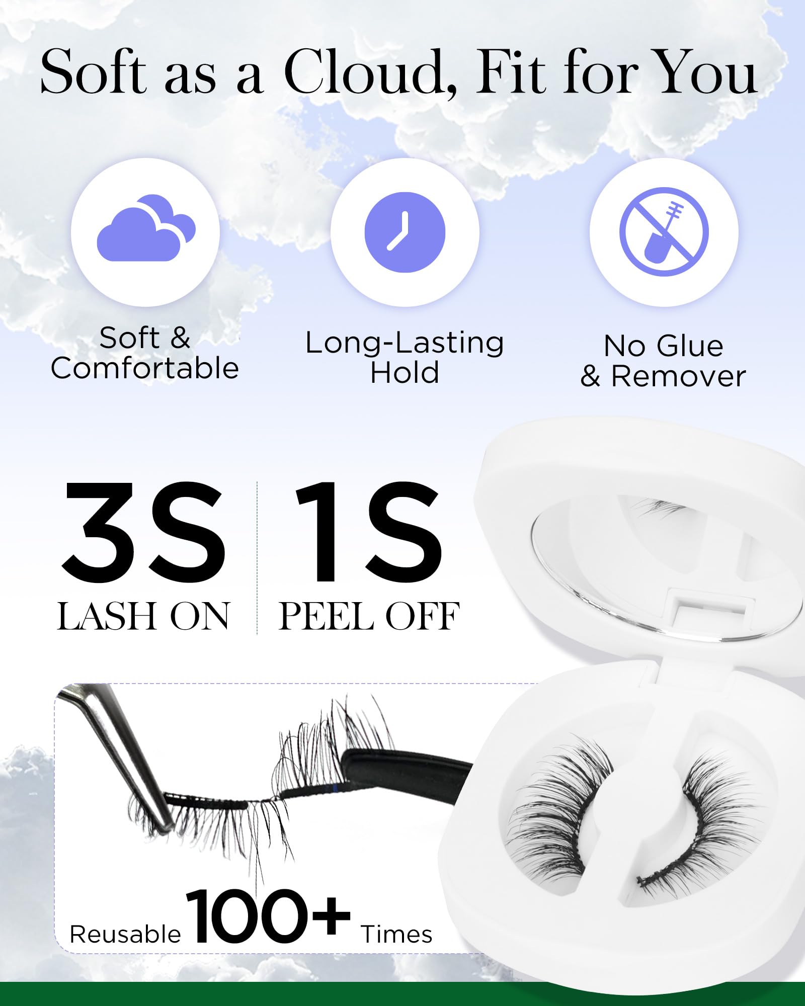 BEYELIAN Magnetic Eyelashes with Applicator Kit – Lightweight, Glue-Free Natural Look
