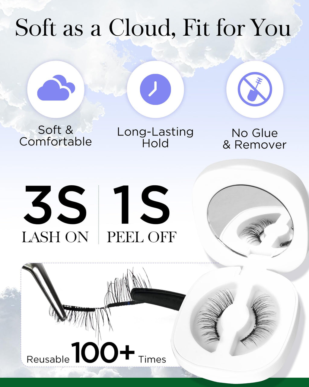 BEYELIAN Magnetic Eyelashes with Applicator Kit – Lightweight, Reusable, No-Glue Natural Look