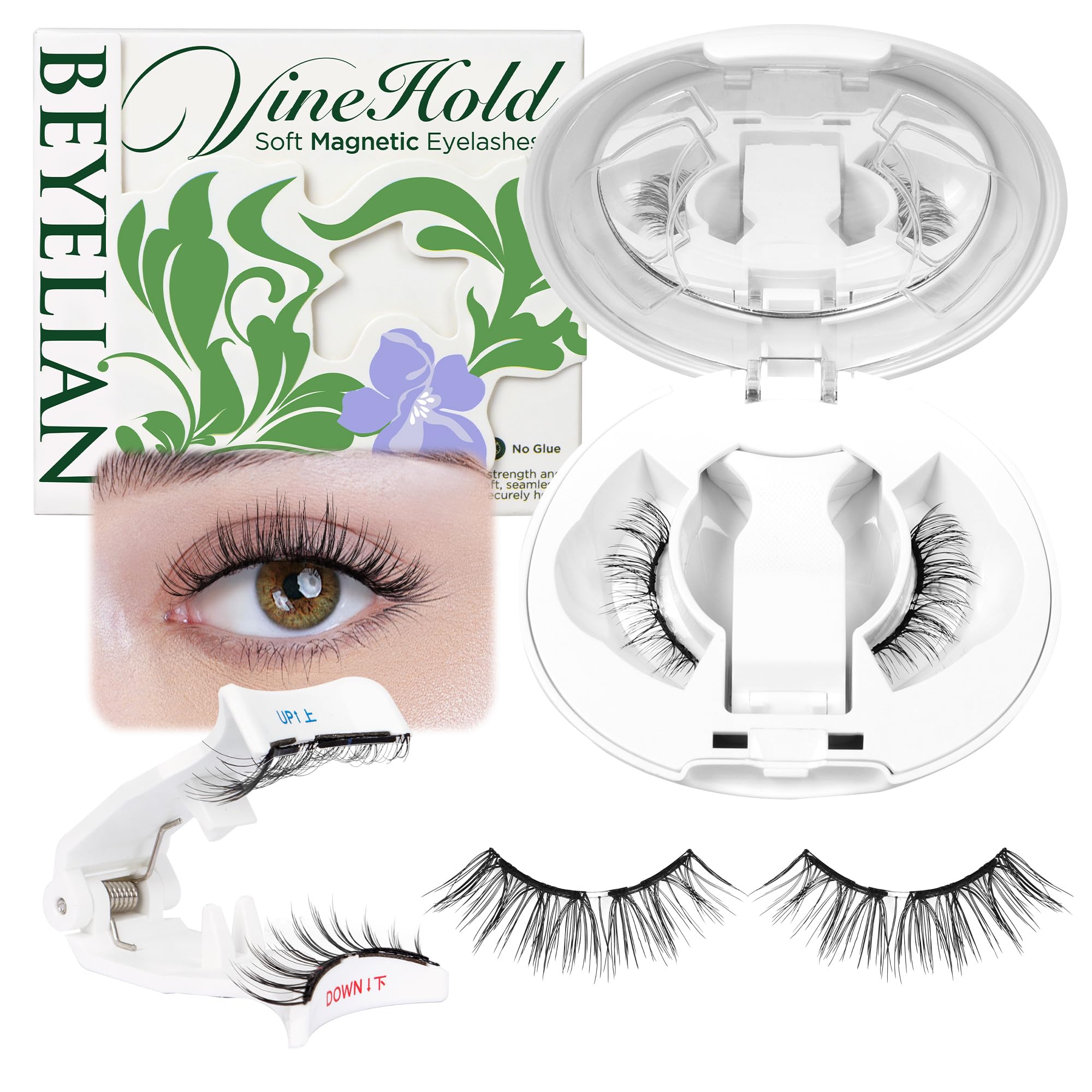 BEYELIAN Magnetic Eyelashes with Applicator – All-In-One, No Glue JH068
