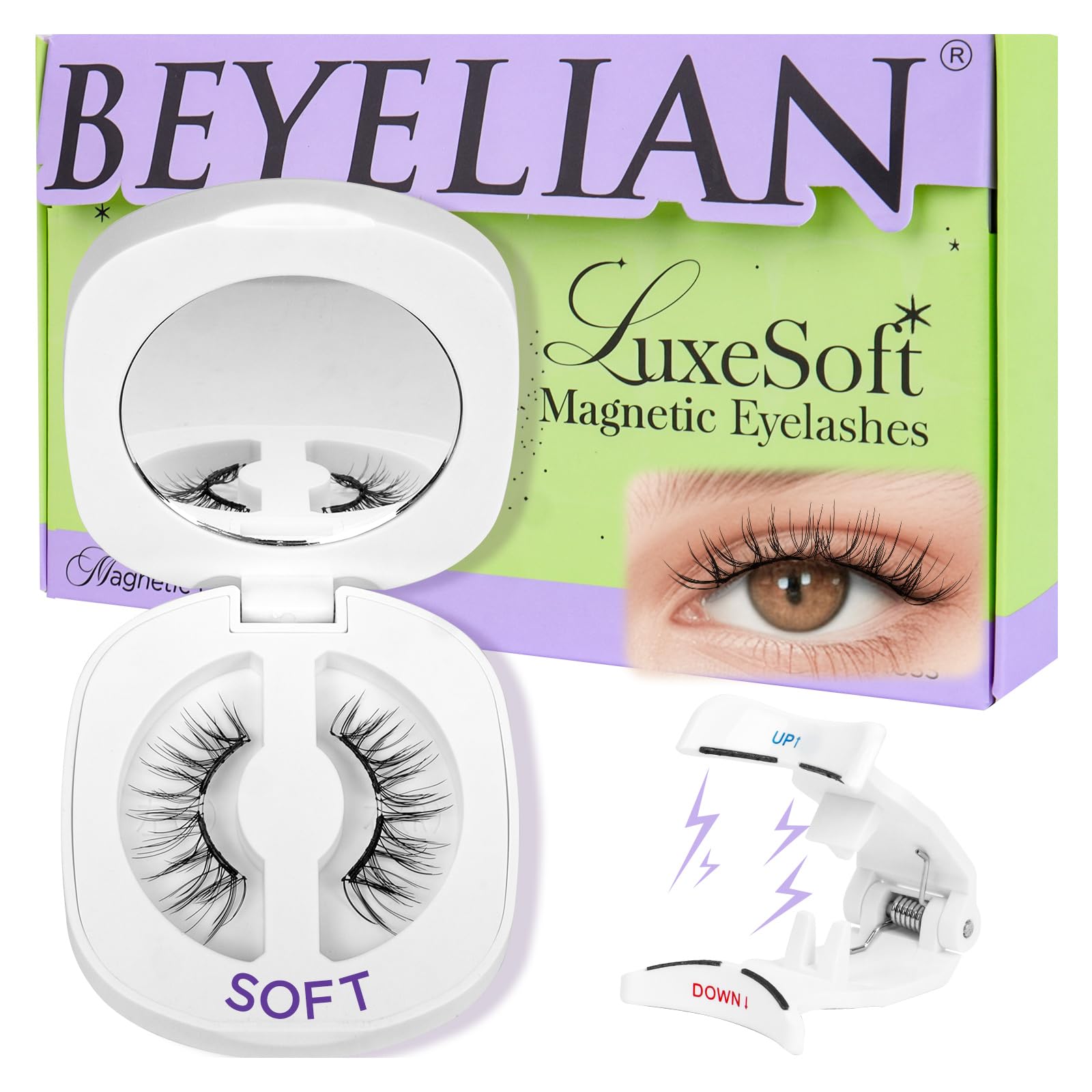 BEYELIAN Magnetic Eyelashes with Applicator Kit – Reusable, No Glue, Natural Look