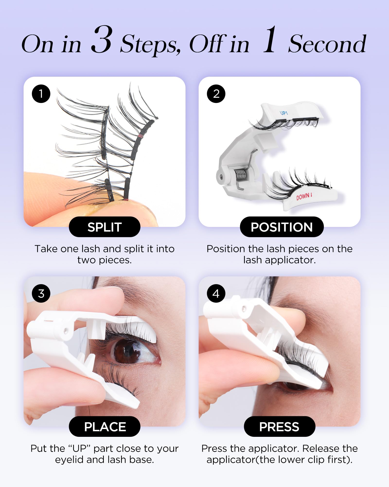 BEYELIAN Magnetic Eyelashes with Applicator Kit – Lightweight, Reusable, No-Glue Natural Look