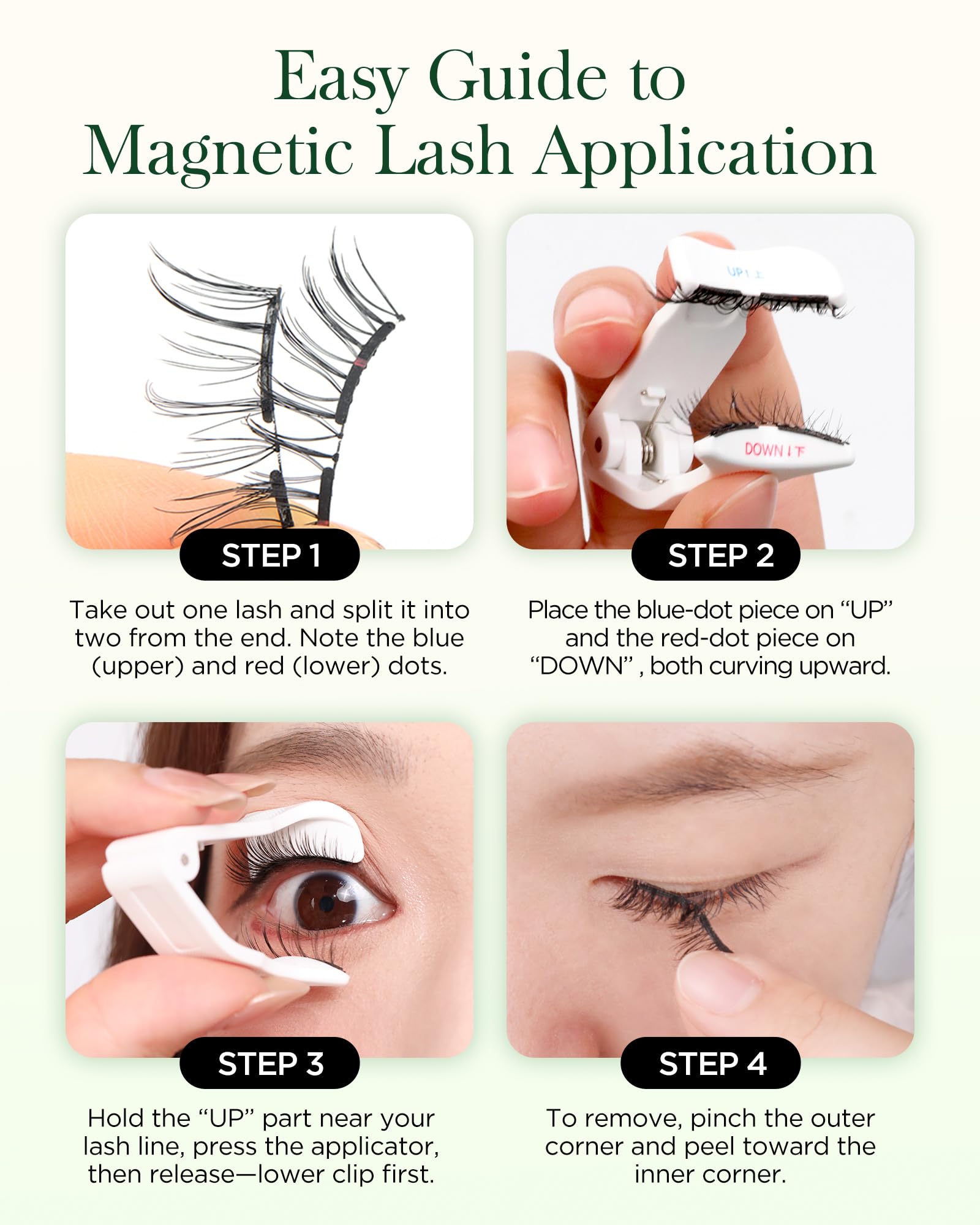 BEYELIAN Magnetic Eyelashes with Applicator – All-In-One, No Glue JH068