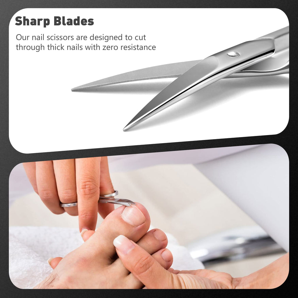 BEZOX Nail Scissors – Sharp Curved Blade, Ergonomic Nail Trimmer