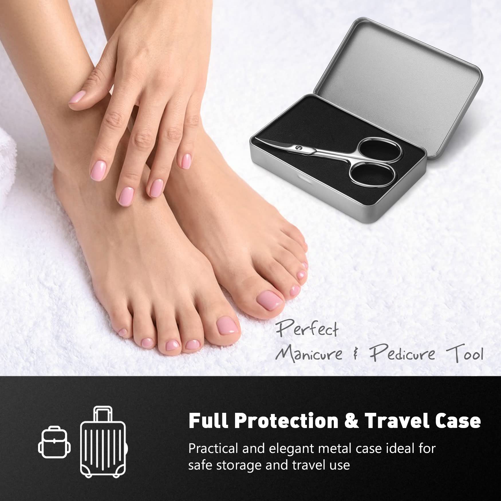 BEZOX Nail Scissors – Sharp Curved Blade, Ergonomic Nail Trimmer