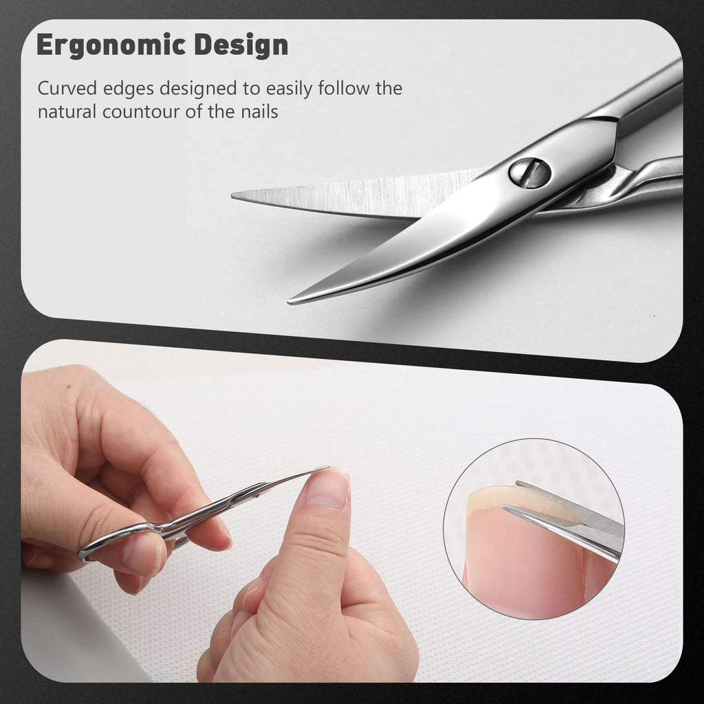 BEZOX Nail Scissors – Sharp Curved Blade, Ergonomic Nail Trimmer