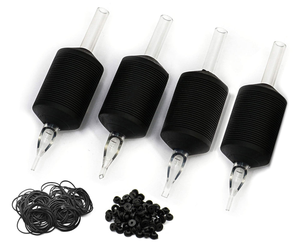 BEZTAT 25mm Ultra Premium Clear Disposable Tubes with Black Silicone Grip – 25 Pack (7FT)