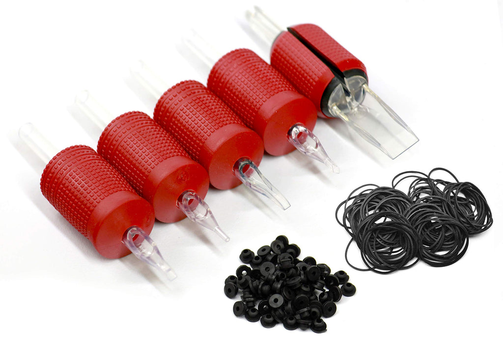 BEZTAT 25mm Clear Disposable Tubes with Red Silicone Grip — 20 Pack (11RT)
