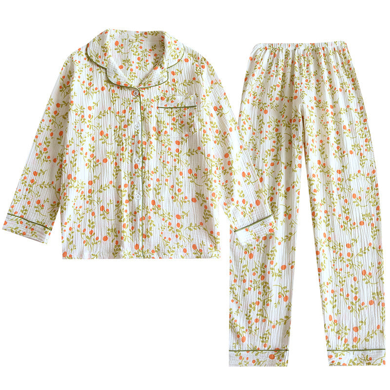 Pure Cotton Cardigan Long Sleeve Loose Home Wear Two-piece Set