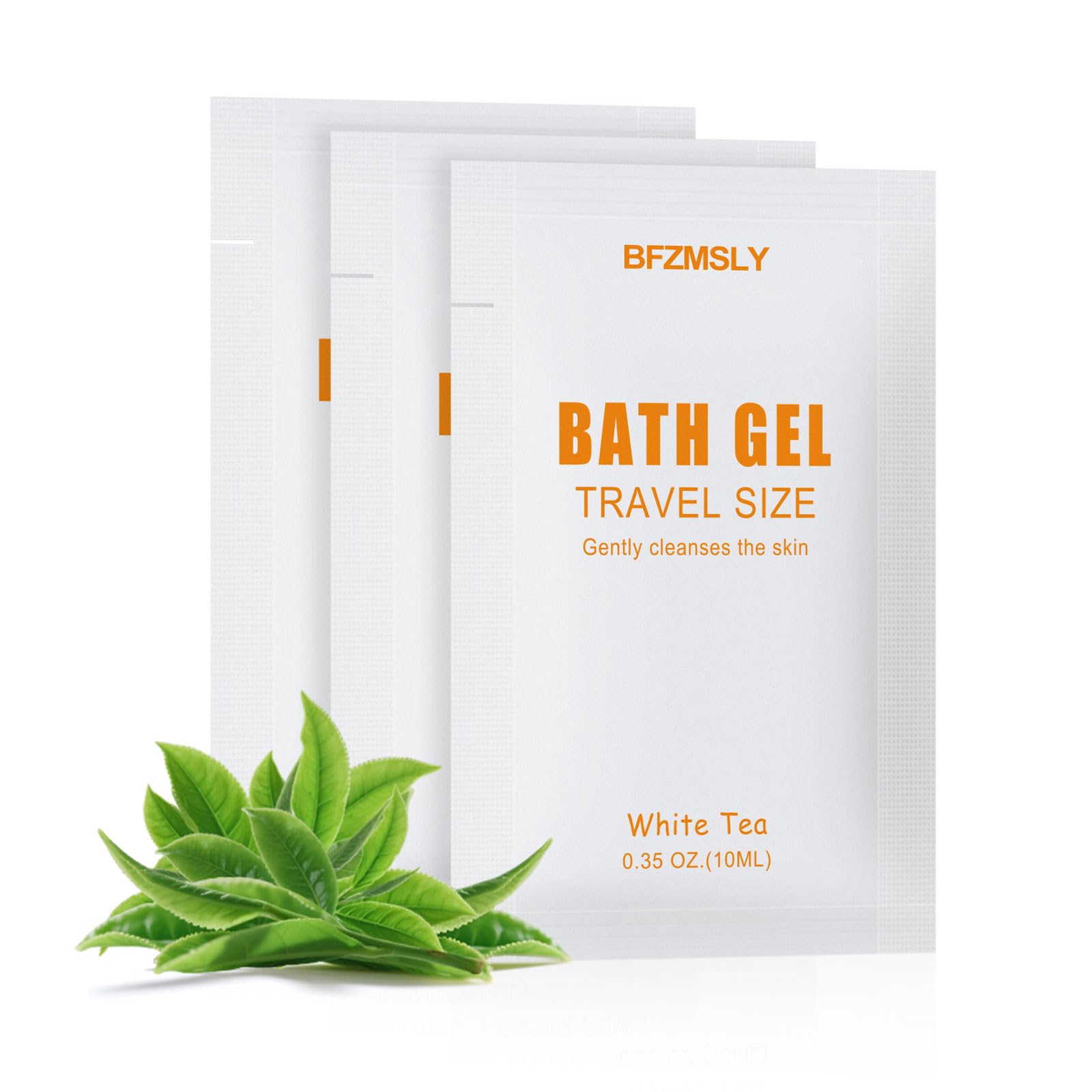 BFZMSLY 100 Pack Travel Size Body Wash Packets – White Tea Scent, TSA Approved for Hotels & Hospitality