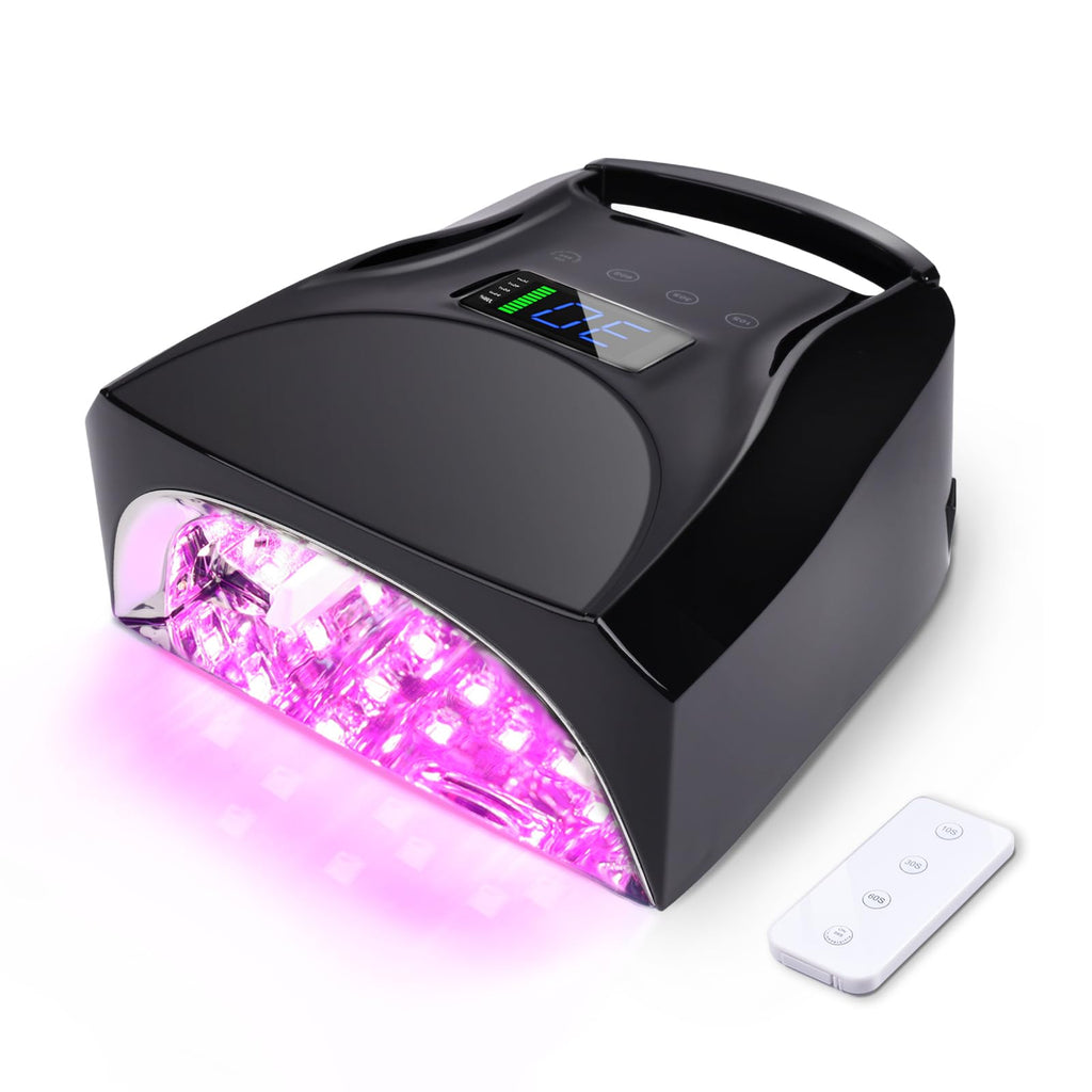 BIDUO 52 LEDs Cordless UV Nail Lamp – 96W, Auto Sensor, 4 Timers