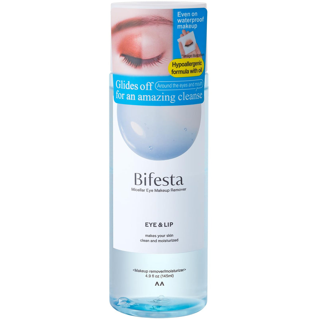 Bifesta Eye & Lip Micellar Remover – Dual-Phase, Fragrance-Free, 145 ml (Made in Japan)