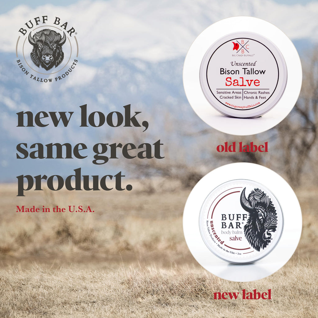 Big Crazy Buffalo BUFF BAR Bison Tallow Balm – Lavender Mint, 2 oz, 1 Pack | All-Purpose Hydration