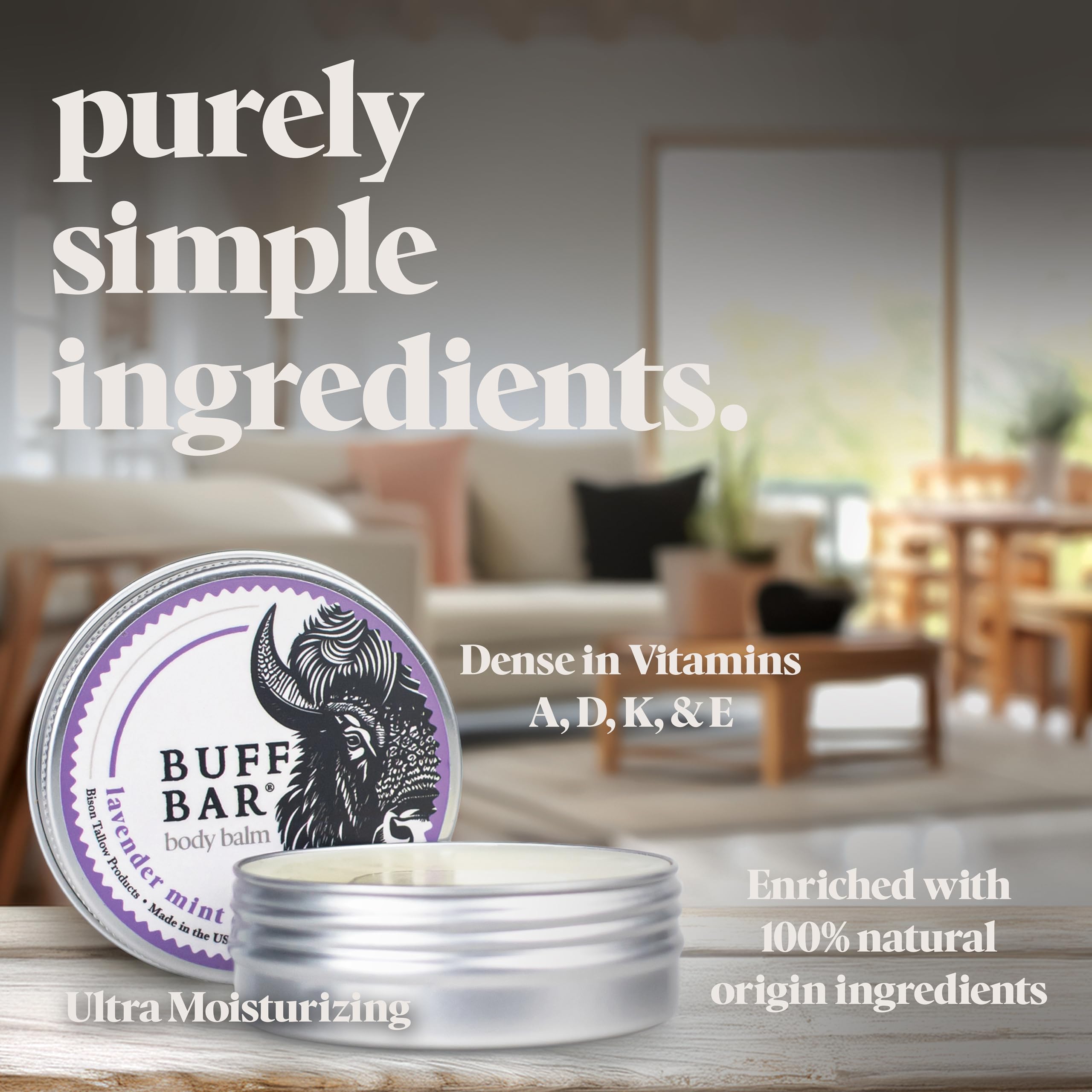 Big Crazy Buffalo Pure Bison Tallow Balm – Mineral Pool Scented Hydrating Body Butter