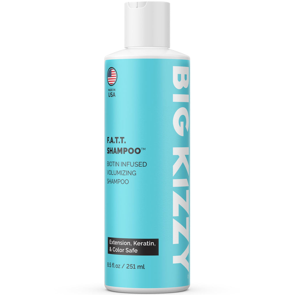 Big Kizzy F.A.T.T. Thickening Biotin Shampoo for Extensions – Sulfate & Paraben Free, Keratin & Color Safe, 8.5oz