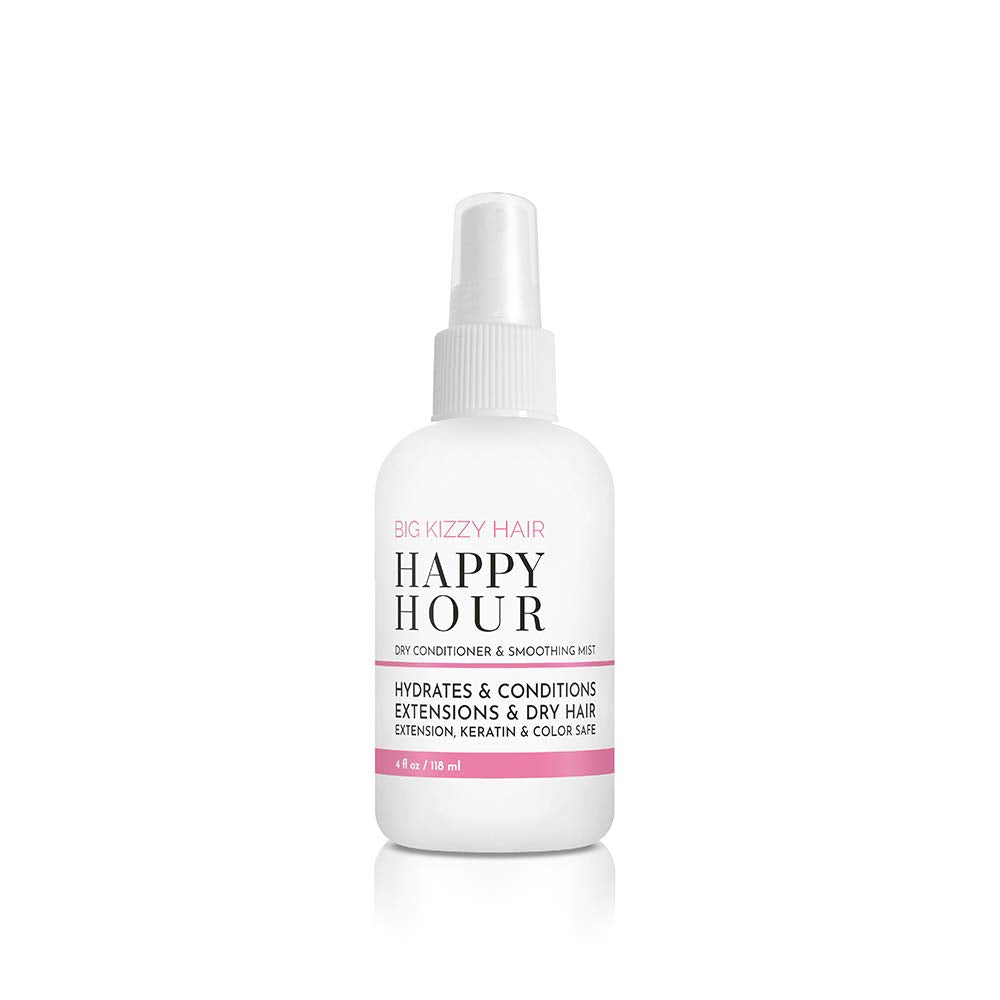 Big Kizzy Happy Hour Dry Conditioner Spray with Marula Oil – Smoothing Frizz Control for All Hair Types (4 oz)