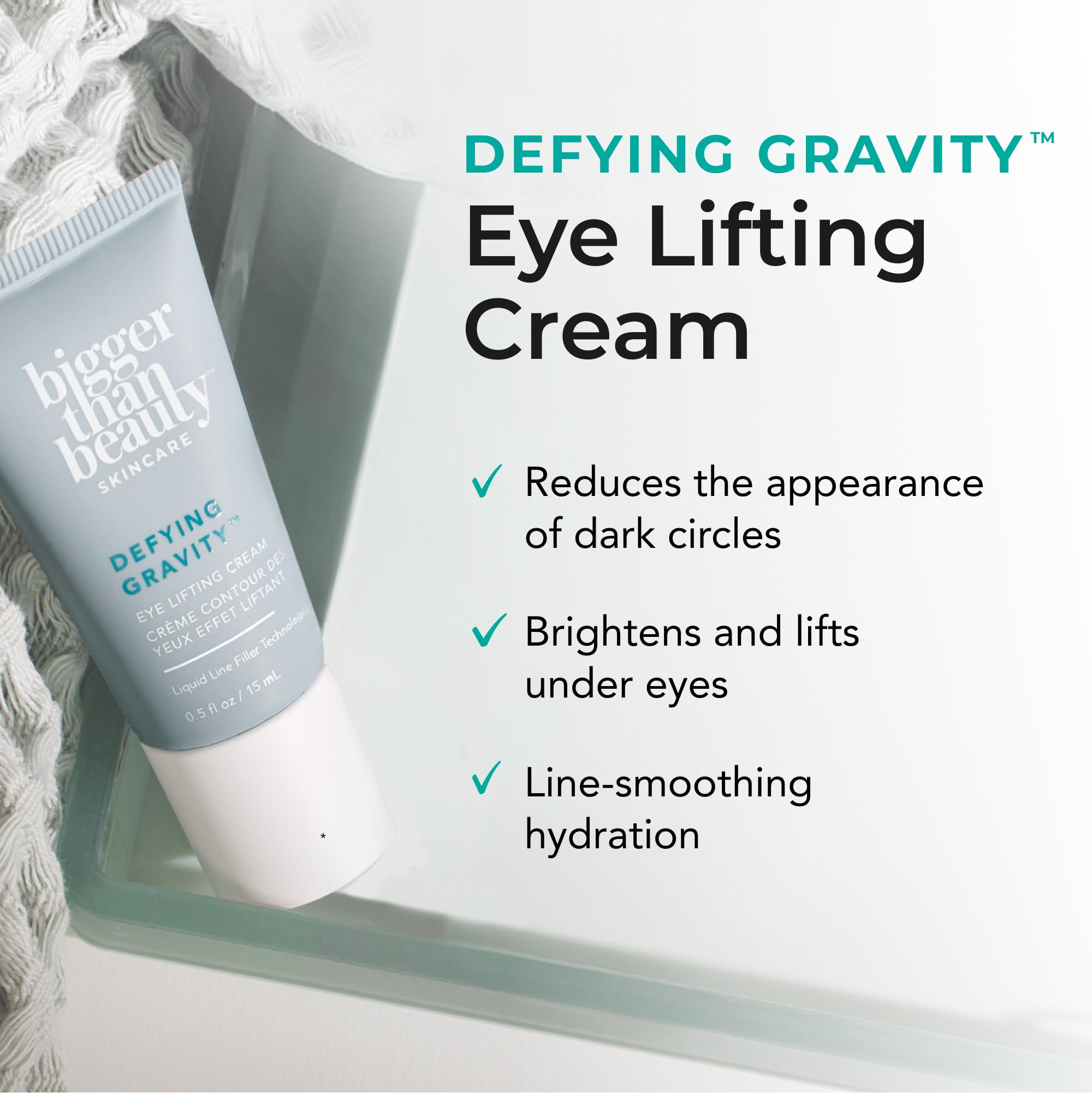 Bigger Than Beauty Skincare Defying Gravity Eye Lifting Cream – Plant-Based Retinol, Green Tea, Vegan & Cruelty-Free