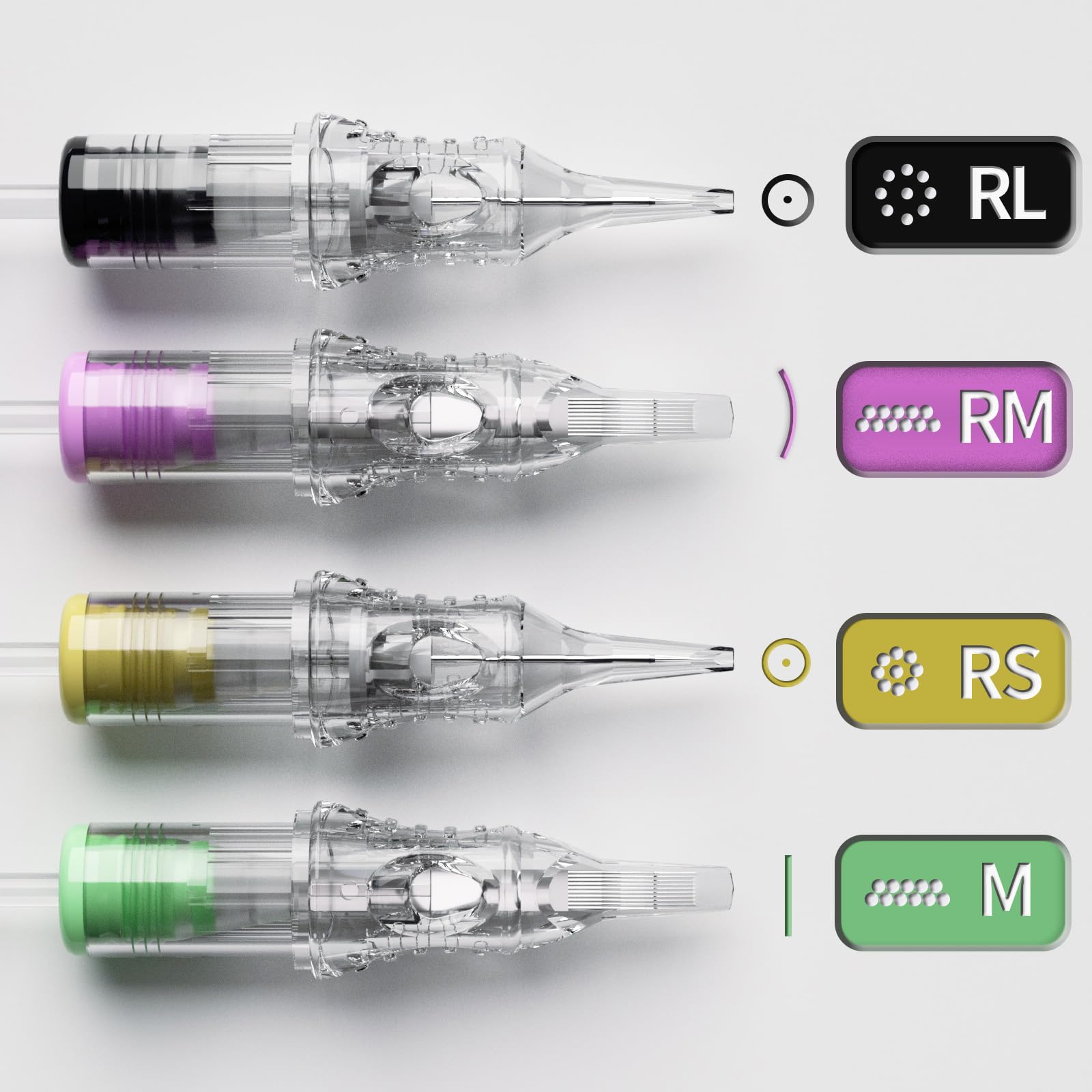 BIGWASP Classic 50pcs Tattoo Cartridge Needles – Mixed 1003RL 1005RL 1007RL 1207RM 1209RM