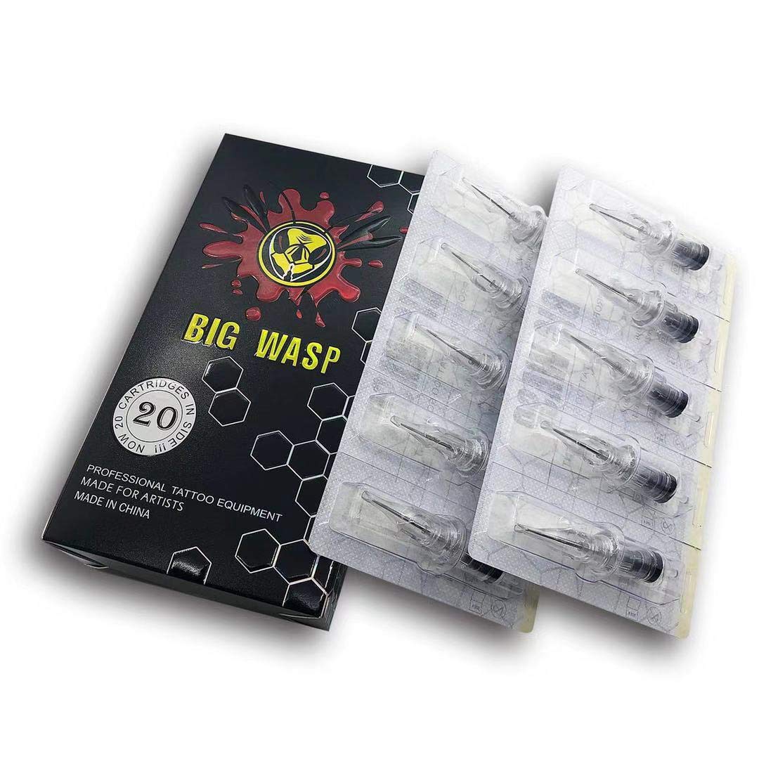 BIGWASP 4th Gen Premium Tattoo Needle Cartridges #10 Bugpin 7RL – 20 Pcs