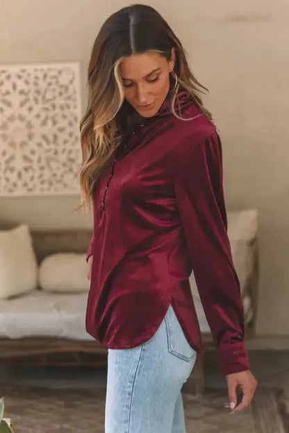 Biking Red Velvet Top
