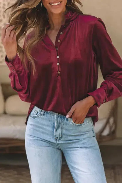 Biking Red Velvet Top