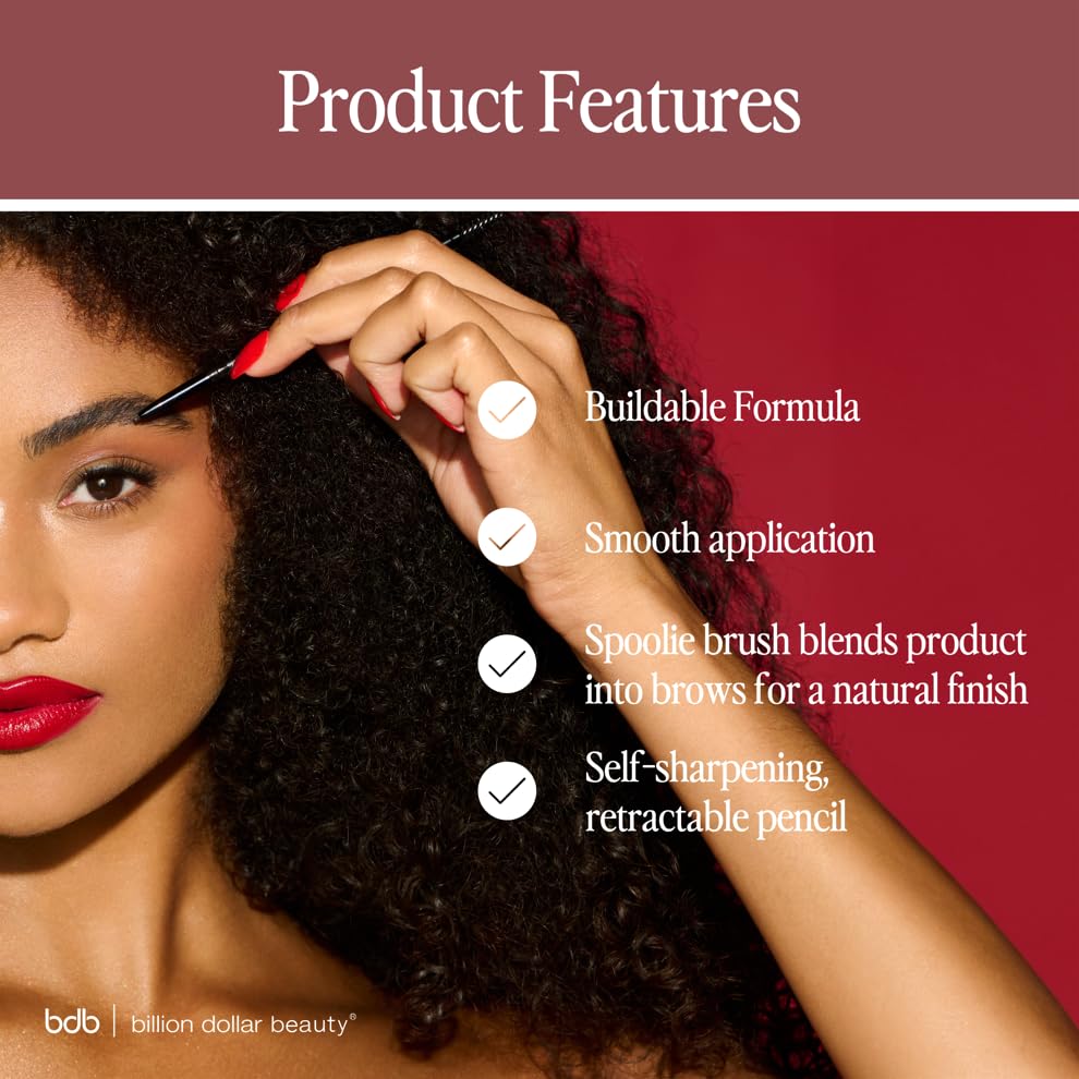 bdb Brows on Point Micro Brow Pencil - Precision Tip & Spoolie, Waterproof, Blonde, 3-Pack | Billion Dollar Brows
