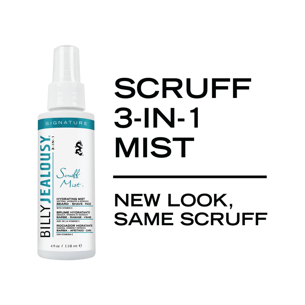 Billy Jealousy Signature Scruff Mist 3-in-1 Hydrating Beard, Shave & Face Spray – Soften Stubble & Refresh Skin