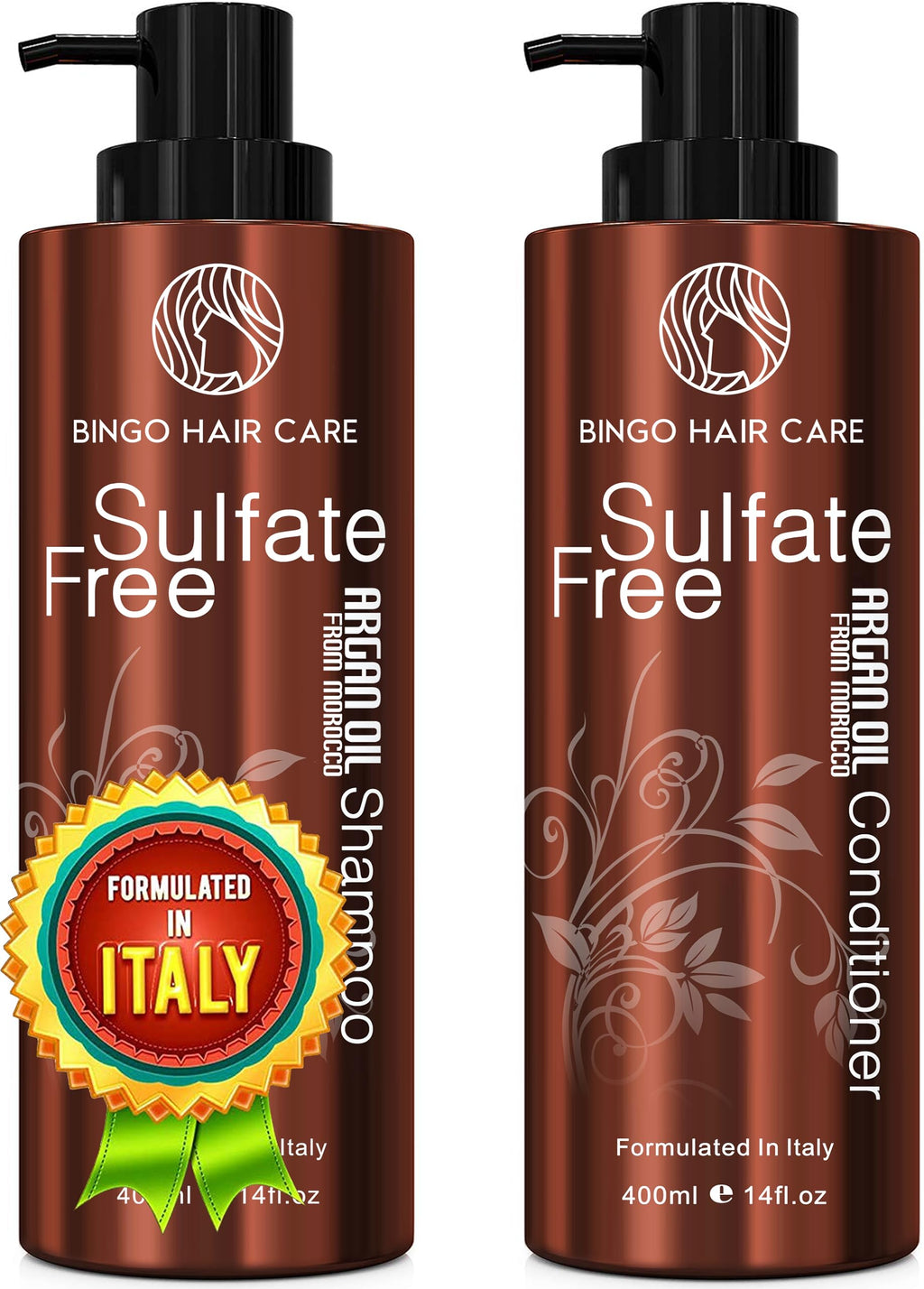 BINGO HAIR CARE Moroccan Argan Oil Shampoo & Conditioner Set | Sulfate Free