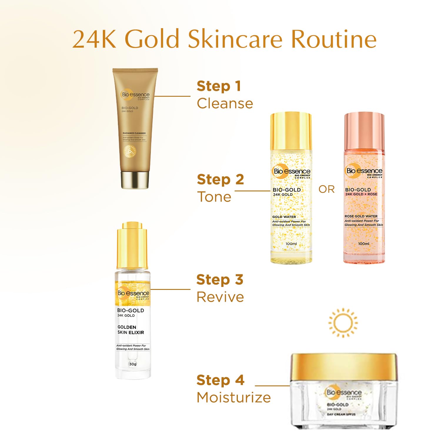 Bio Essence Bio-Gold Gold Water 100ml | Hydrating 24K Gold Serum for Radiant Skin