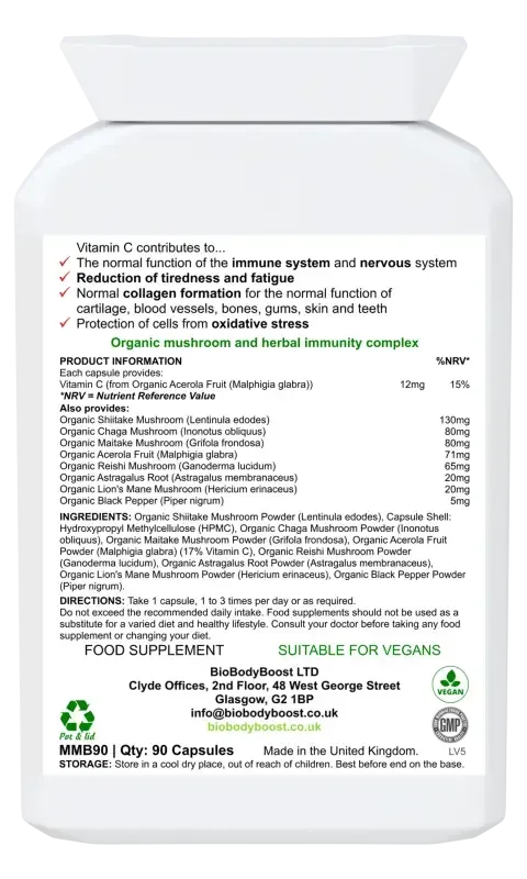 Bio Mushroom Boost | Organic Immunity Blend UK