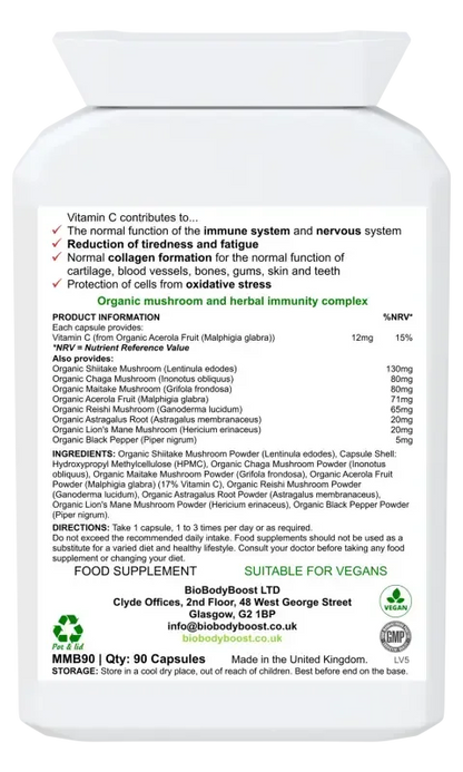 Bio Mushroom Boost | Organic Immunity Blend UK