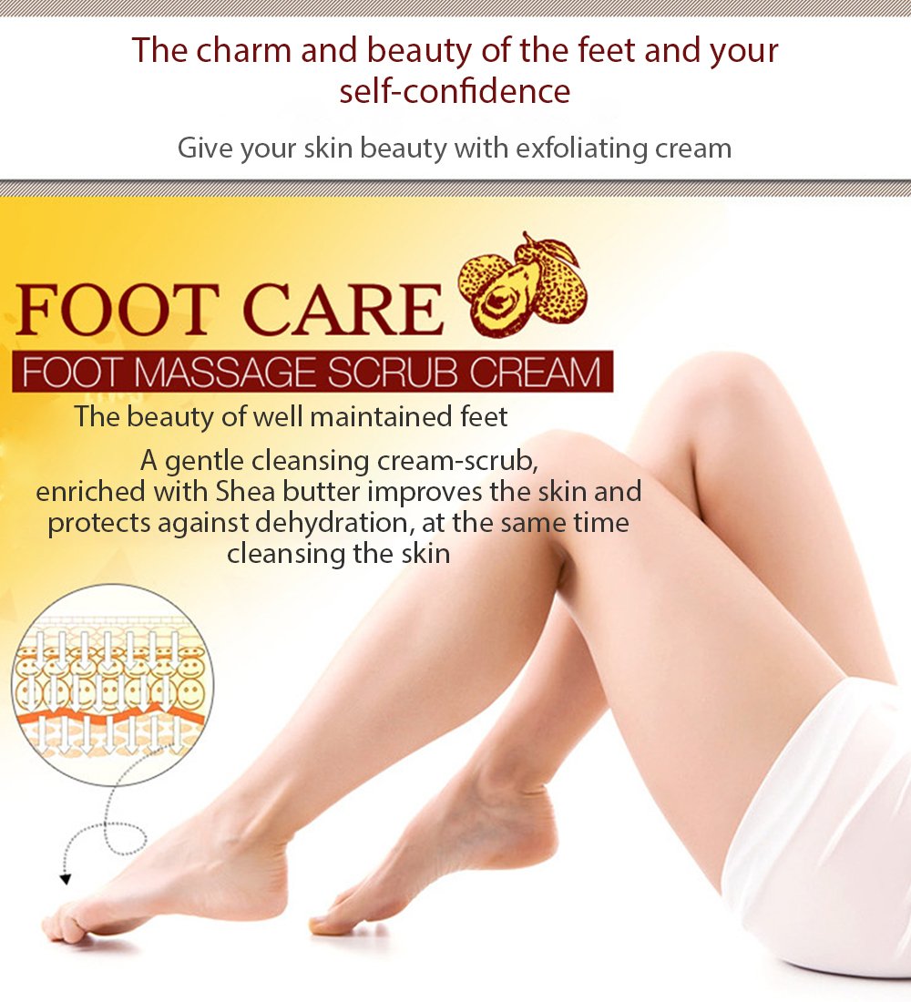 BIOAQUA Foot Care Herbal Scrub & Massage Cream – Gentle Exfoliation, Shea Oil, Pack of 2