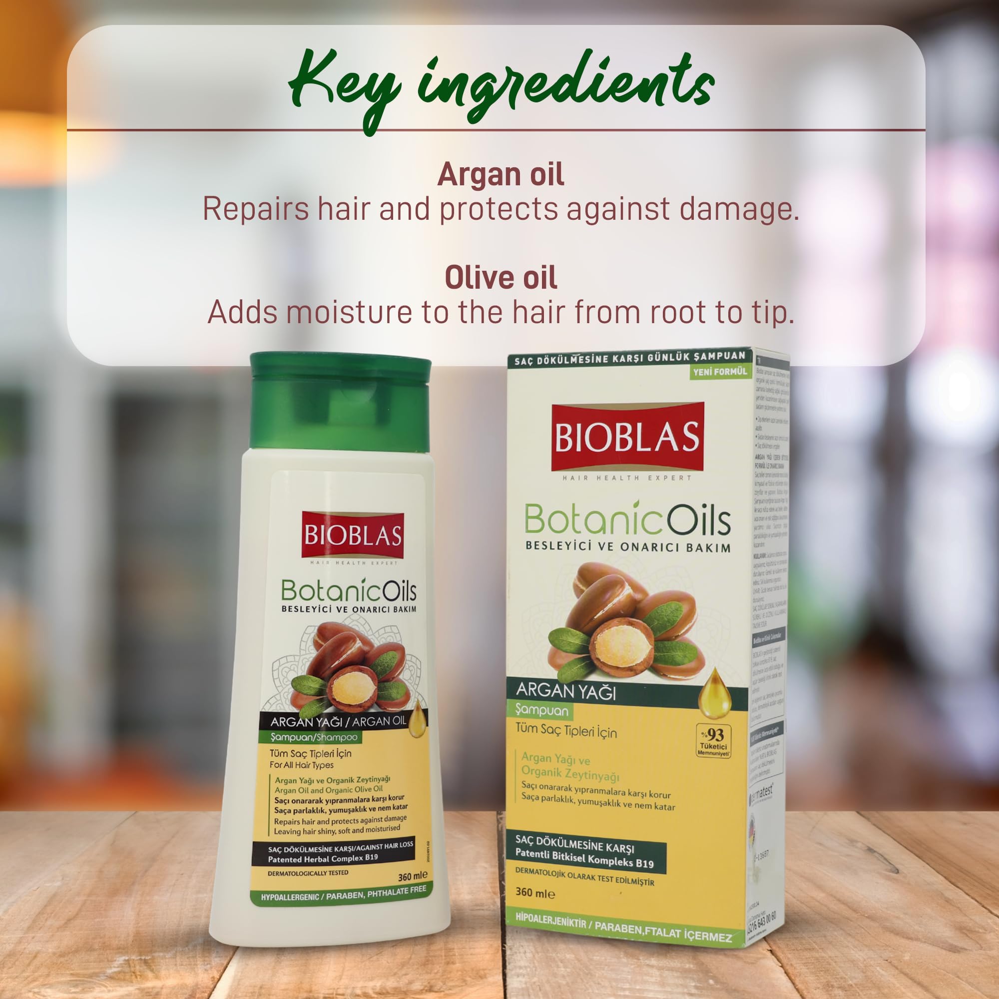 BIOBLAS Argan Oil & Organic Olive Oil Shampoo – Hydrating, Repairing & Strengthening Hair | All Hair Types | 2 Pack