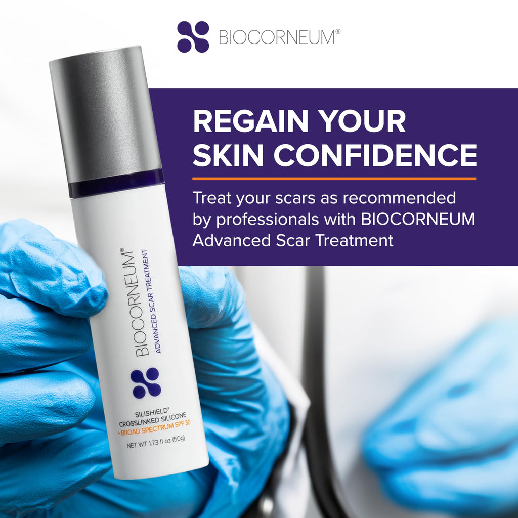Biocorneum Advanced Scar Treatment with Silishield and SPF 30 – 10g, Made in USA, Fast-Drying Silicone Gel