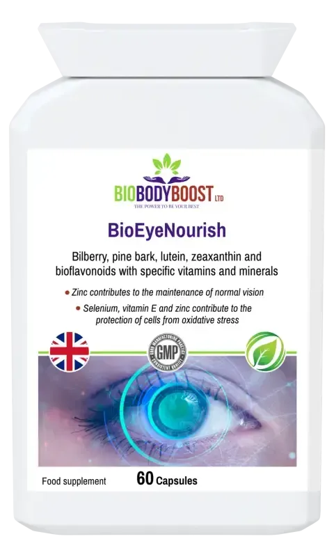 BioEyeNourish Vision Support Supplement | Bilberry & Lutein UK