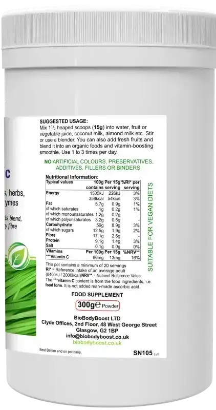 BioGreenz Organic Green Meal Shake | Nutrition & Energy UK