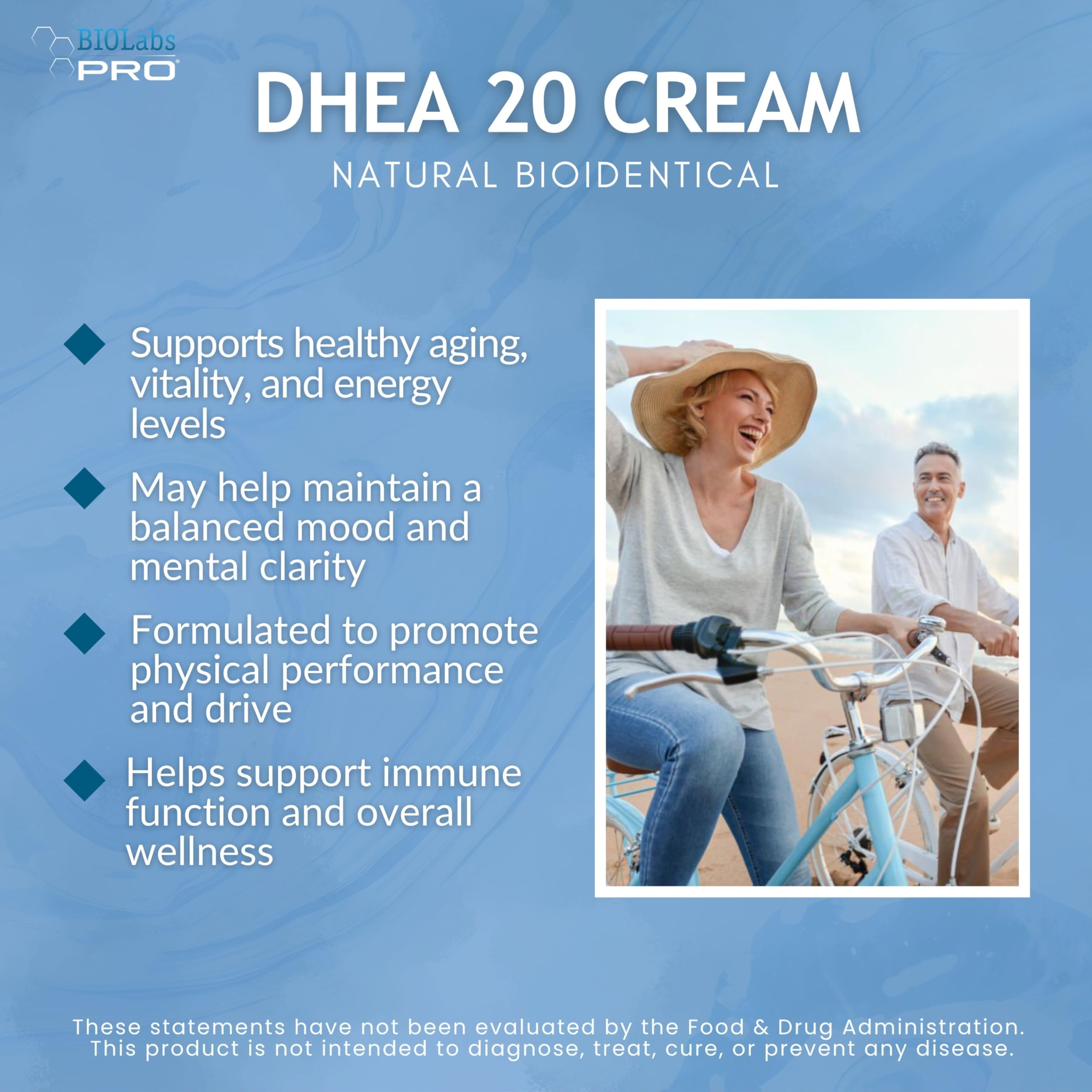 BIOLABS PRO Dhea Cream – 20 mg Dose, Bioidentical DHEA, 3.6oz Luxury Bottle for Women & Men