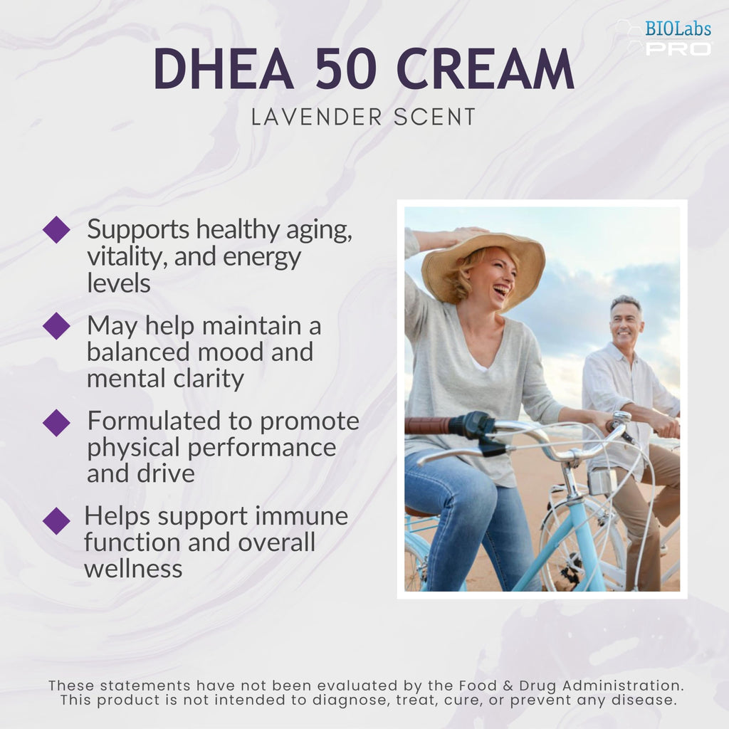 BIOLABS PRO DHEA All Natural 50mg Cream – 3oz, Two-Month Supply, Lavender
