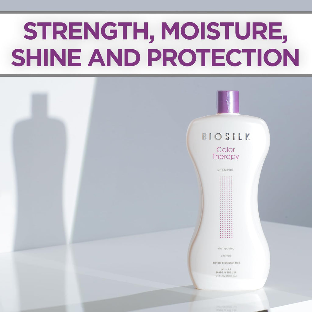 BioSilk Color Therapy Shampoo & Conditioner Duo — Color Protection, Silk Protein & Moisture, 34 Oz (Pack of 2)