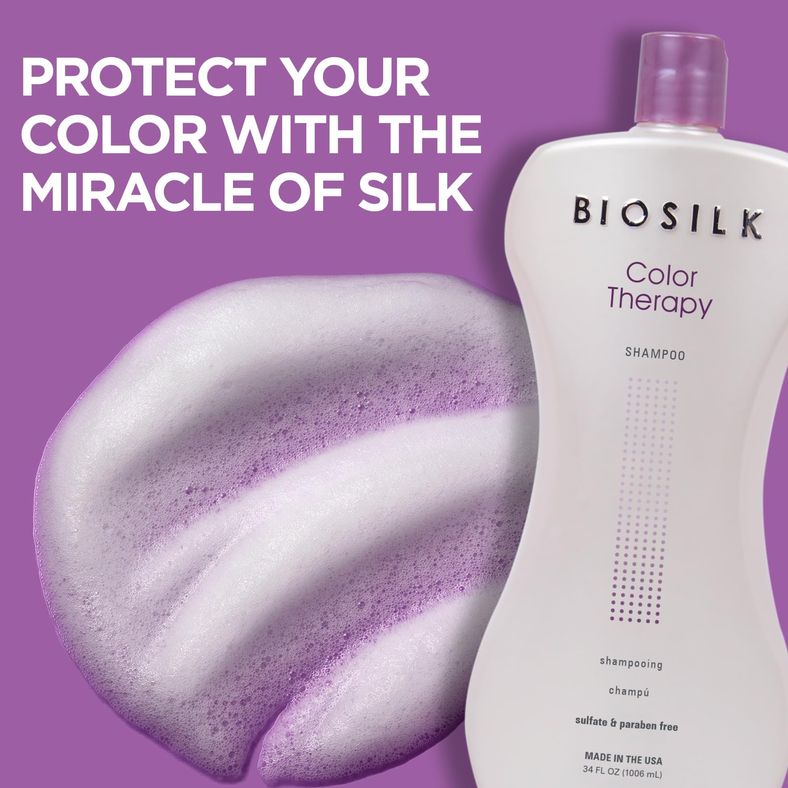 BioSilk Color Therapy Shampoo & Conditioner Duo — Color Protection, Silk Protein & Moisture, 34 Oz (Pack of 2)