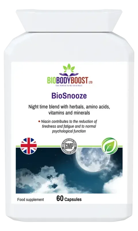 BioSnooze Night Time Herbal Sleep Blend | Vegan Capsules UK