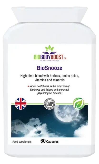 BioSnooze Night Time Herbal Sleep Blend | Vegan Capsules UK