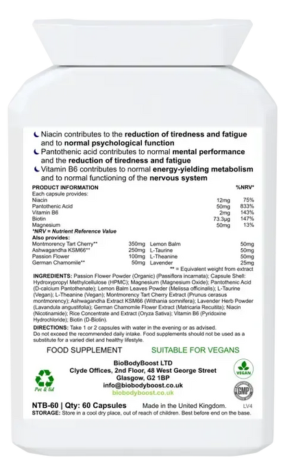 BioSnooze Night Time Herbal Sleep Blend | Vegan Capsules UK