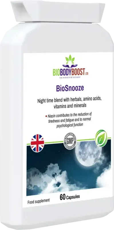BioSnooze Night Time Herbal Sleep Blend | Vegan Capsules UK